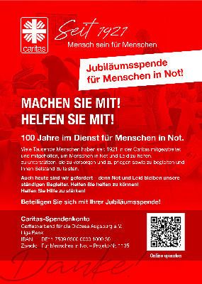 Pfarrbrief Jubiläumsspende Caritas A5 3mmBeschnitt 285