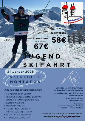 Flyer Skifahrt 2020 Vorderseite