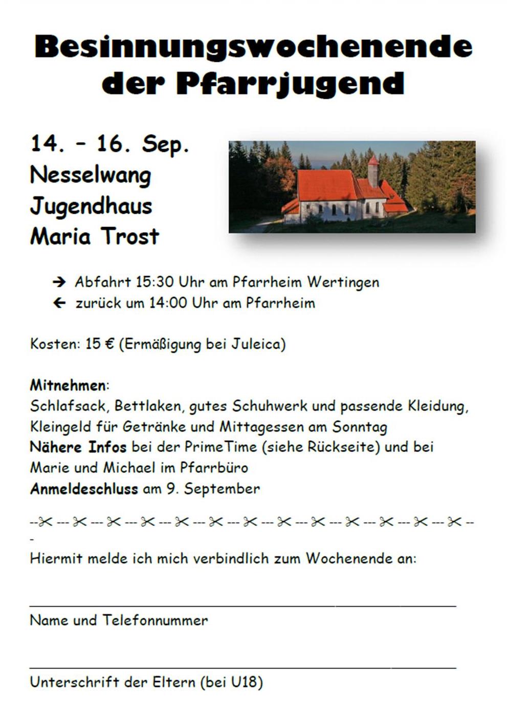 Besinnungswochenende Fyler